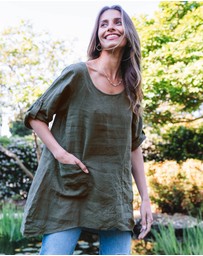 CAMIXA - Federica Linen Tunic Top