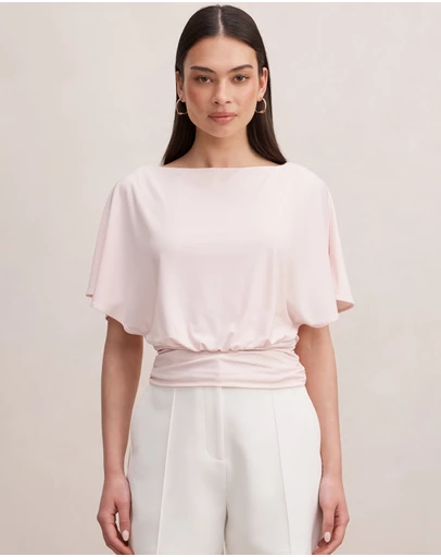 Forever New - Piper Cinched Flutter Sleeves Top