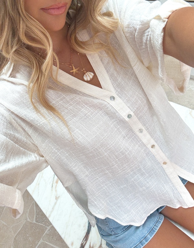 Esther & Co - Fraise Top - White