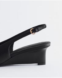 & Other Stories - Leather Wedge Slingback Pumps