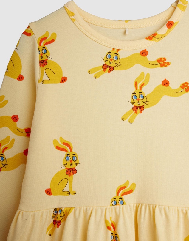 Mini Rodini - Rabbits AOP LS Dress - Babies-Teens
