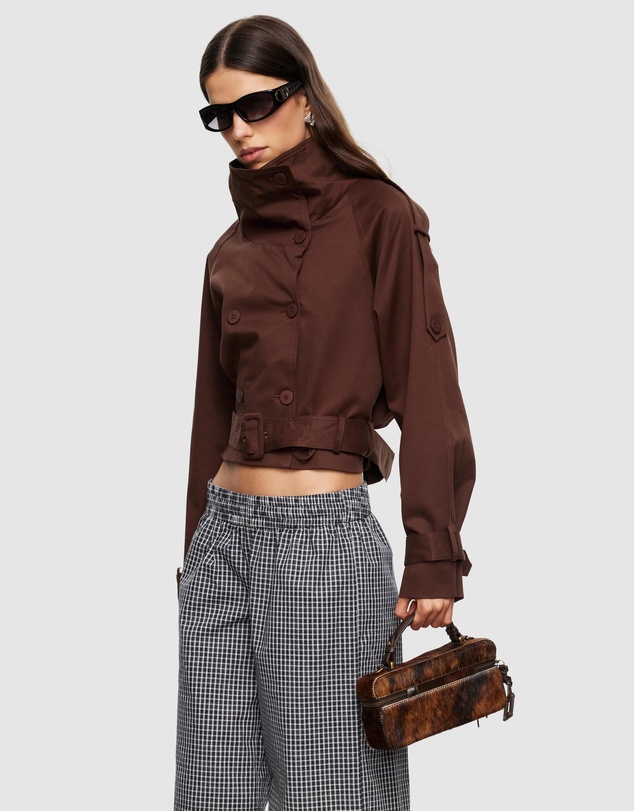 Lioness - Blanc Cropped Trench Coat