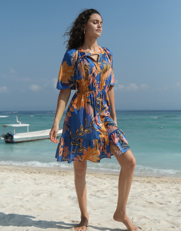 Nip Tuck Swim - Blue Mango Tango Morning Bay Dress