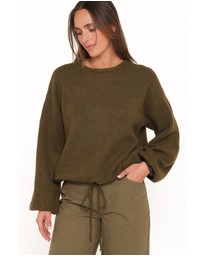 Petal & Pup - Galadriel Drawcord Sweater - Khaki