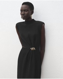 M.N.G - Dress With Metal Embellishment And Cut-Out