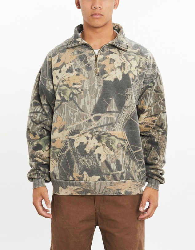 Vintage by The Real Deal - Pre Loved - Vintage Jerzees Realtree Camo Quarter Zip Sweatshirt