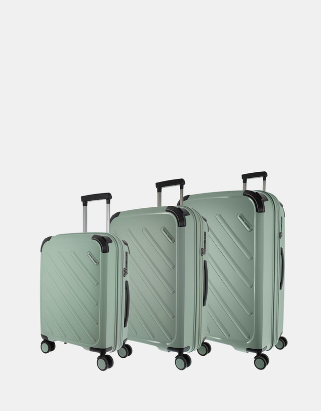 Pierre Cardin - Pierre Cardin Edge 3 Piece Hard Shell Luggage Set Bundle