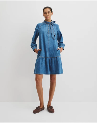 Country Road - Soft Denim Smock Dress