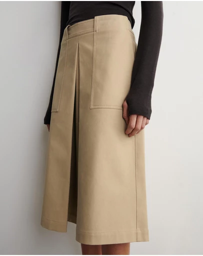 COS - Deconstructed Pleated Cotton Midi Skirt