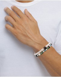 Kuzzoi - ICONIC EXCLUSIVE - Bracelet Male Synthetic Pearl 925 Sterling Silver