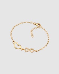 Elli Jewelry - Bracelet Crystal Heart 925 Sterling Silver Gold-Plated