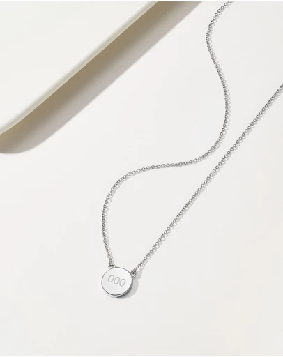 Mestige - Angel Number Necklace 000 - Silver Plated
