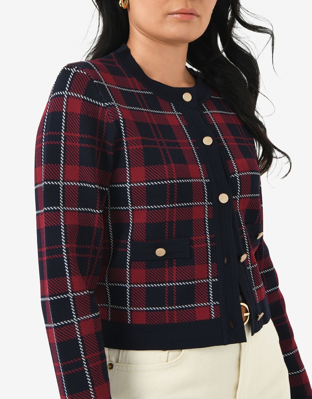 Forcast - Siane Check Knit Cardigan