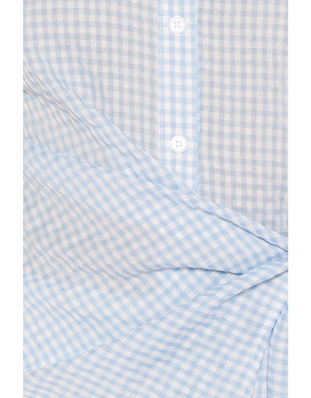 Petal & Pup - Shiloh Side Tie Shirt - Blue Gingham