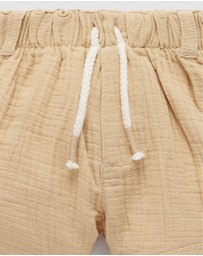 Purebaby - Crinkle Cotton Shorts -Kids-Babies