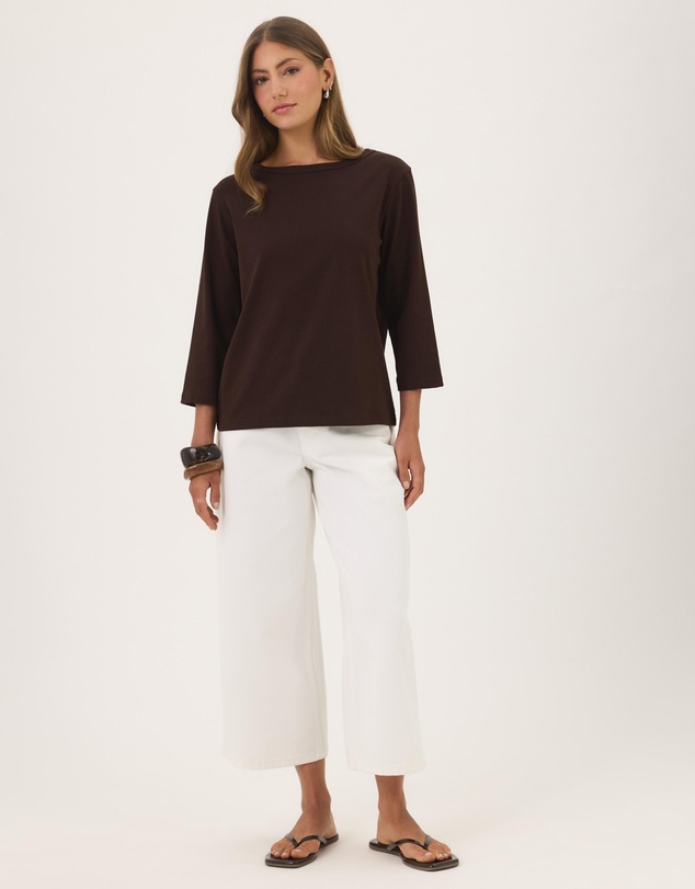 Atmos&Here - Cotton 3/4 Sleeve T-Shirt