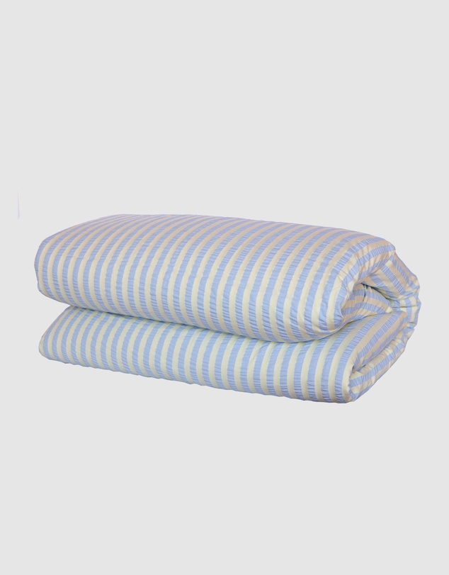 Mosey Me - Butter Blue Seersucker Quilt Cover