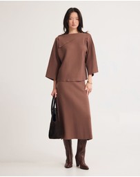 Oxford - Laura Knitted Folded Collar Top