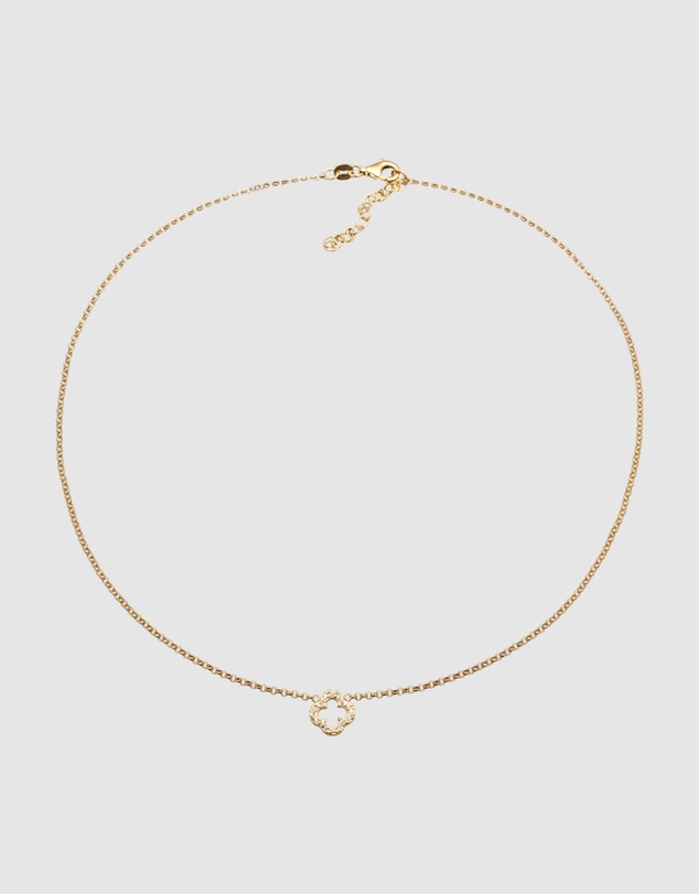 Elli Jewelry - Necklace Choker Crystal Cloverleaf 925 Sterling Silver Gold-Plated