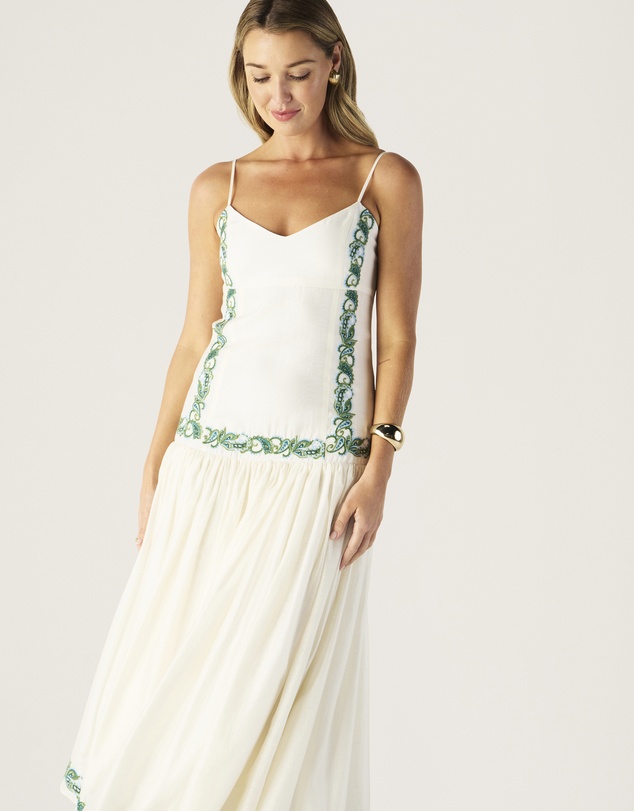 MOS The Label - Porto Embroidery Strappy Dress