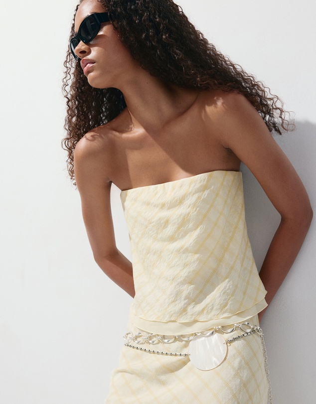M.N.G - Bandeau Checked Top