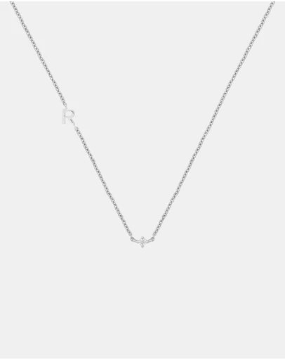 YCL  - Petite Initial Necklace R - Sterling Silver