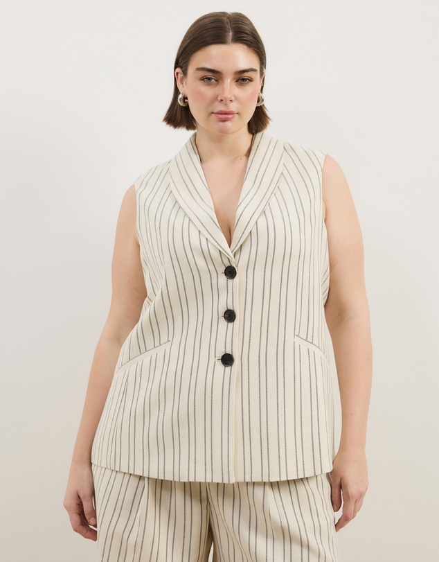 Atmos&Here Curvy - Dune Stripe Longline Vest