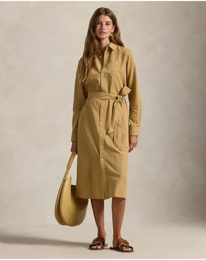 Polo Ralph Lauren - Cotton-Linen Belted Shirtdress