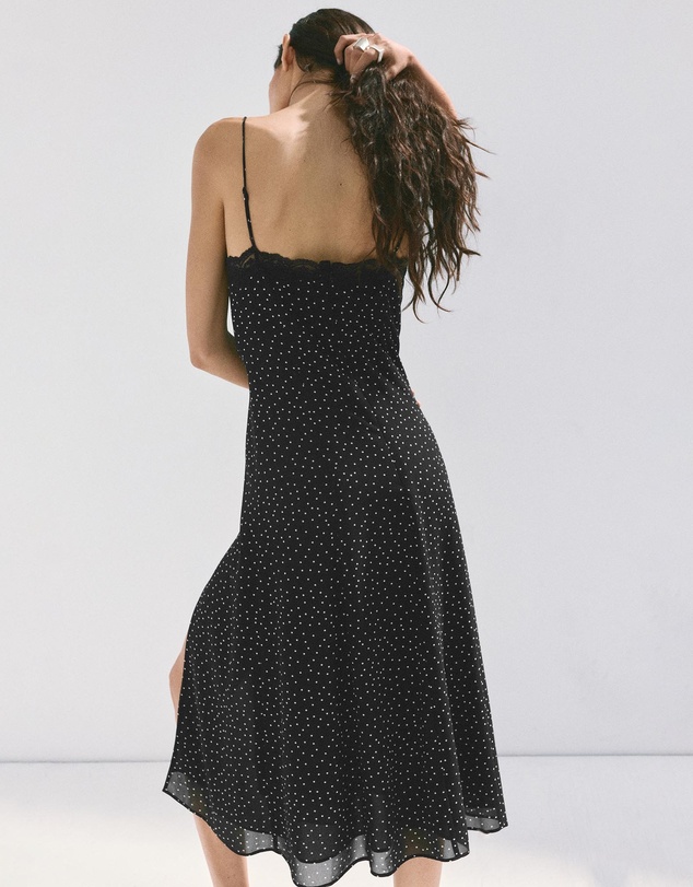 M.N.G - Polka Dot Dress with Lace Trim