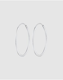 Elli Jewelry - Earrings Creoles Round Basic Classic Timeless in 925 Sterling Silver