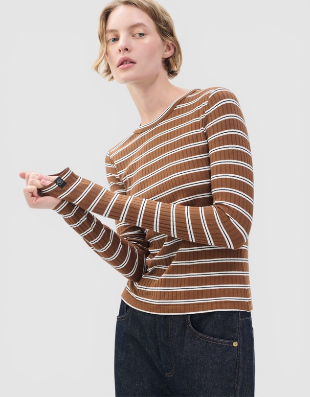 rag & bone - Luca Stripe Rib Long Sleeve Tee