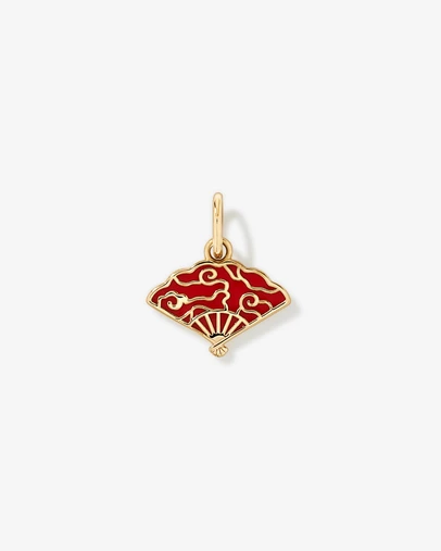 Michael Hill - Red Enamel Fan Pendant in 18kt Vermeil