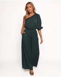 Petal & Pup - Hedda One Shoulder Jumpsuit - Emerald