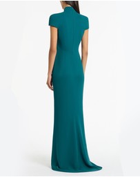 Carla Zampatti - Serpentine Crepe Cap Sleeve Gown