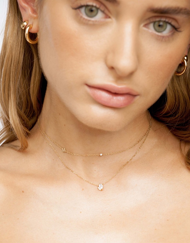YCL  - Petite Initial Necklace G