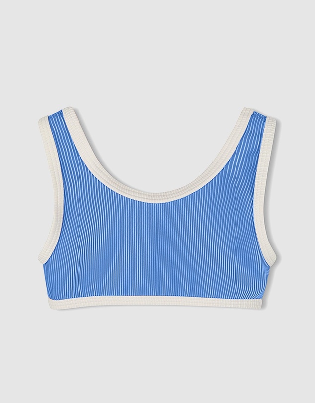 Zulu & Zephyr Mini - Mini Stripe Rib Scoop Bikini Top - Kids