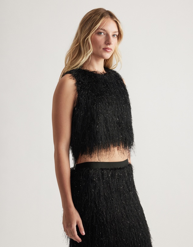 Decjuba - Rue Lurex Fringed Shell Top