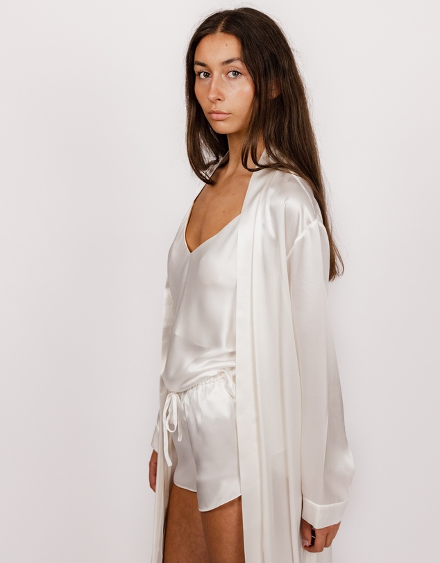 SILK MAGNOLIA - Silk Robe Dressing Gown
