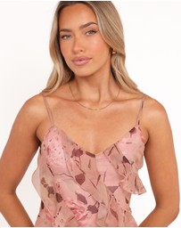 Petal & Pup - Ciao Ruffles Maxi Dress - Pale Pink Floral