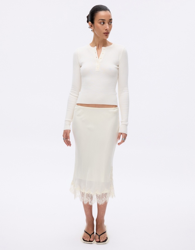 Minima Esenciales - Rosalie Lace Detail Midi Skirt