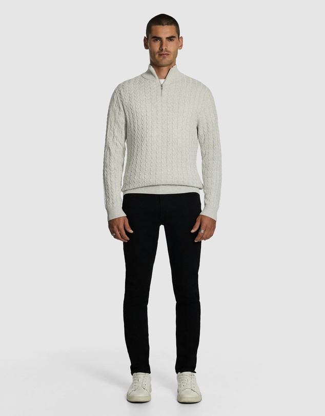 yd. - Eddie 1/4 Zip Cable Knit