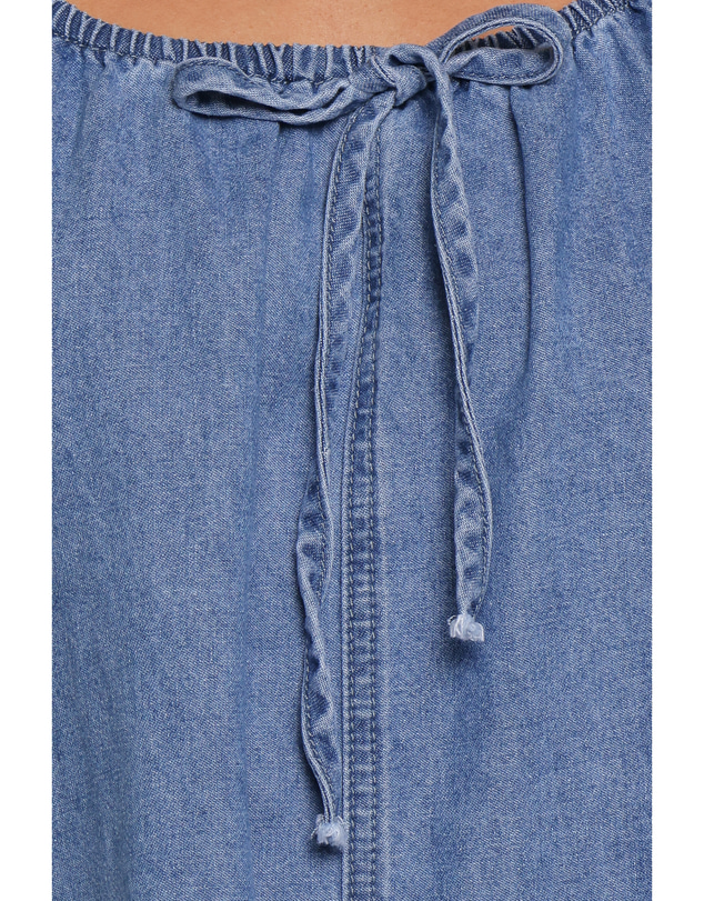 Petal & Pup - Farren Mini Dress - Mid Wash Denim Blue