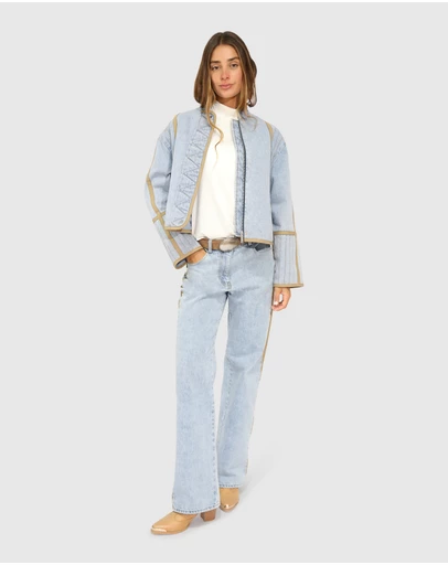 Belle & Bloom - Free And Forward Quilted Denim Jacket