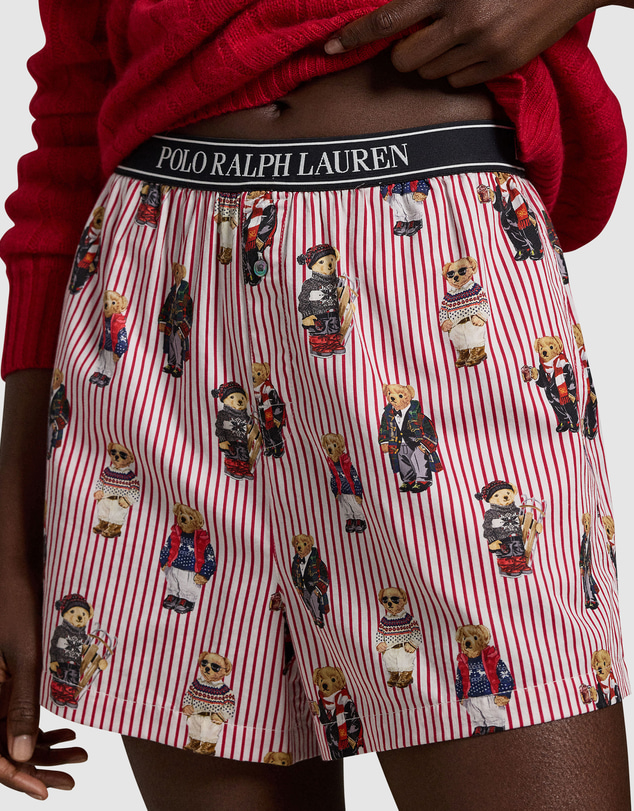 Polo Ralph Lauren - Polo Bear Print Striped Cotton Boxer Short