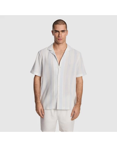 yd. - Aruba Stripe Cotton Shirt