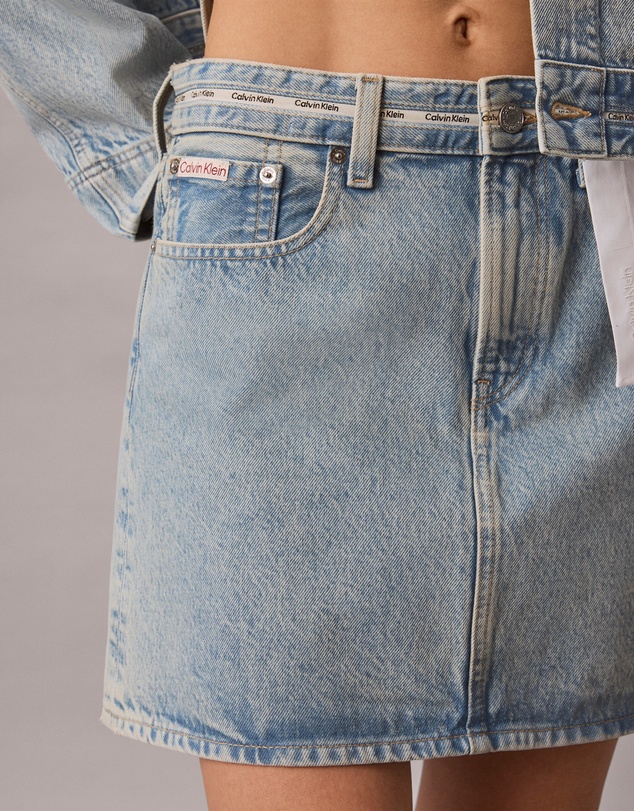 Calvin Klein Jeans - Denim Logo Tape Mini Skirt