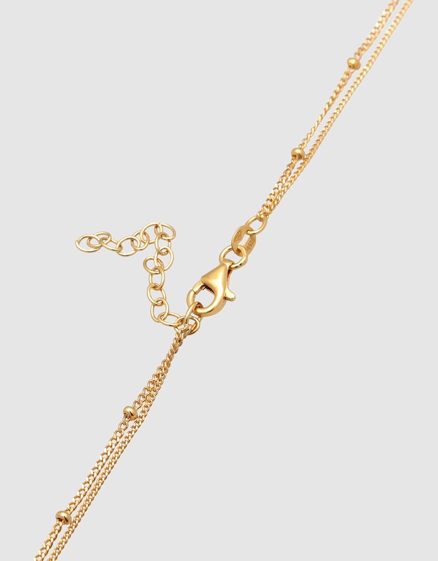 Elli Jewelry - Cross Pendant Layer Necklace in Gold-Plated 925 Silver