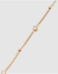 Elli Jewelry - Necklace Crystal Circle 925 Sterling Silver Gold-Plated