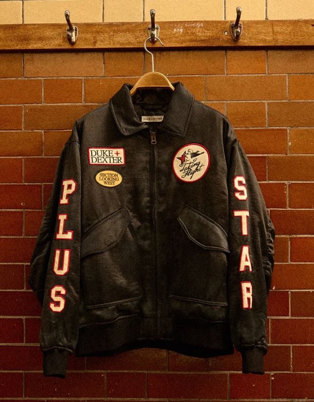 Duke + Dexter - Plus Black Satin Bomber Jacket