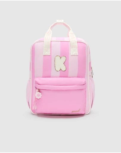 Seed Heritage - Pink Initial Stripe Backpack